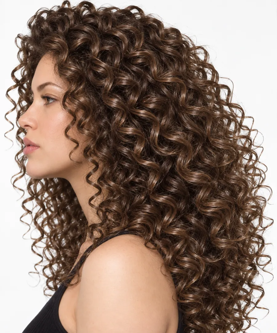 Curly hair hydrated and defined